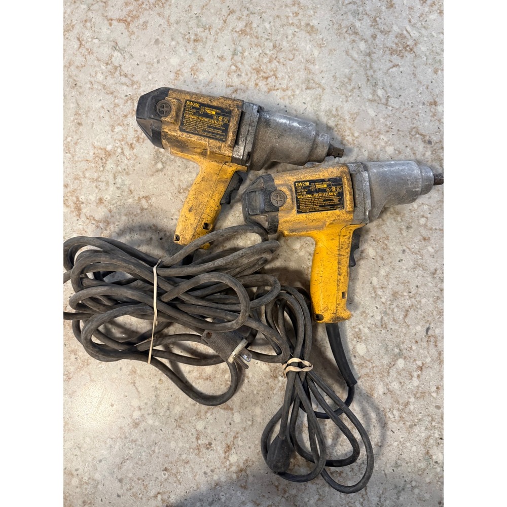 2 Pack DeWalt DW290 1/2" Impact Wrench Corded 7.5A 2700 BPM 20ft Cord Tested